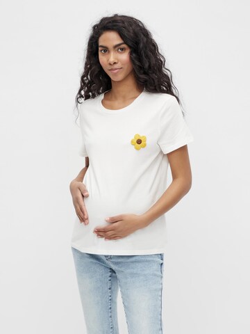 T-shirt 'Sunflower' MAMALICIOUS en blanc : devant