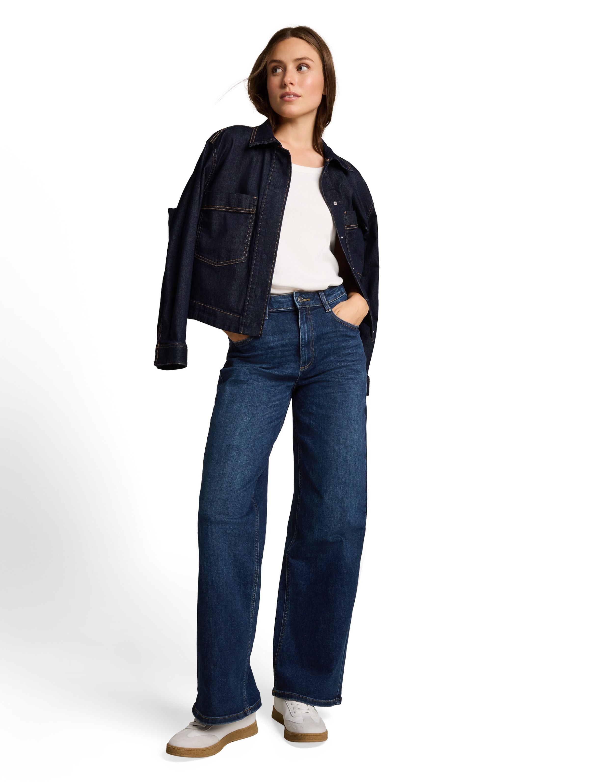 Wide leg Jeans 'MADINA' de la TOM TAILOR pe albastru
