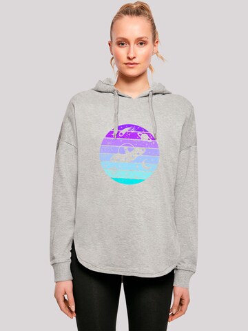 Sweat-shirt 'Retro Alien Weltraum Sonnenuntergang' F4NT4STIC en gris : devant