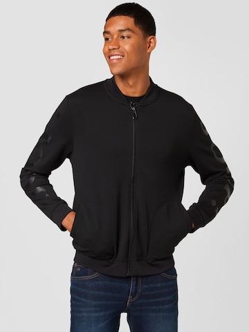 JOOP! Zip-Up Hoodie in Black: front