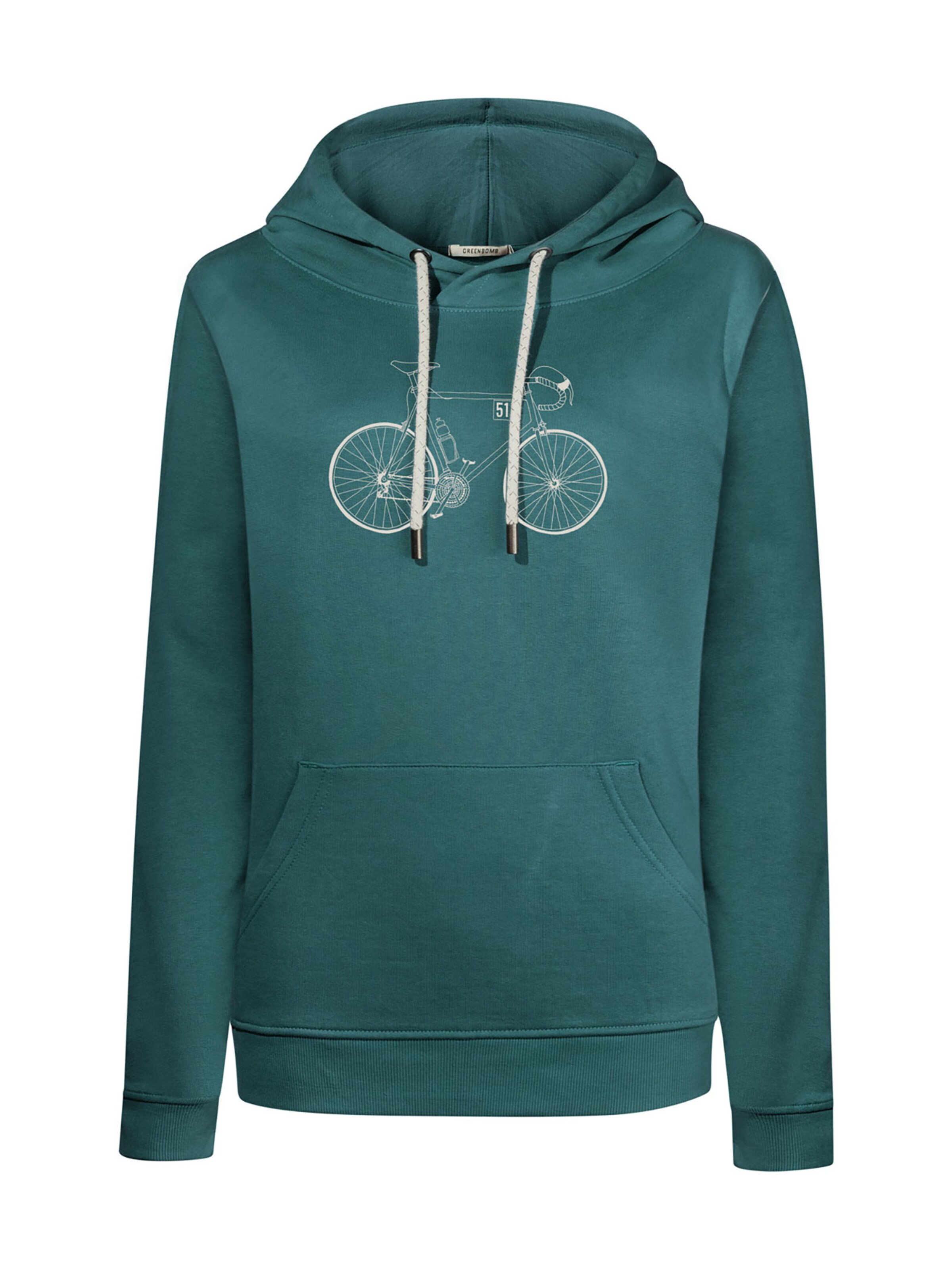 GREENBOMB Sweatshirt 'Bike Classic' in Green: front