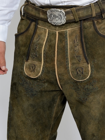 Regular Pantalon folklorique Rißberg en marron