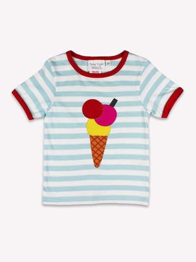 Toby Tiger Shirt 'Bio-Baumwoll Kinder Shirt kurzarm mit Eiswaffel-Applikation' in Sky blue, Item view