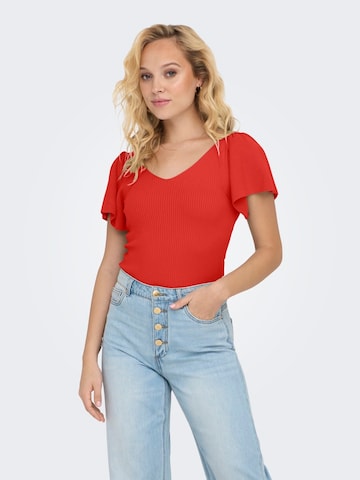 Pull-over 'ONLLEELO' ONLY en rouge : devant