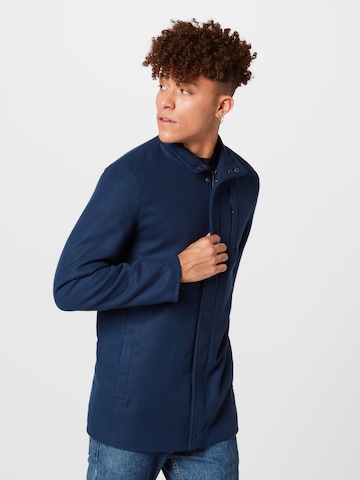 BLEND Ανοιξιάτικο και φθινοπωρινό παλτό σε μπλε: μπροστά