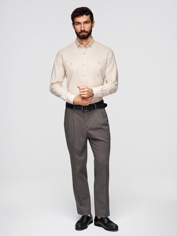 Regular fit Camicia di Ombre in beige