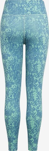 ADIDAS SPORTSWEAR Skinny Workout Pants 'Aeroready Animal-Print Optime High-Rise ' in Blue