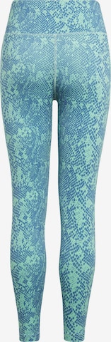 ADIDAS SPORTSWEAR Skinny Workout Pants 'Aeroready Animal-Print Optime High-Rise ' in Blue