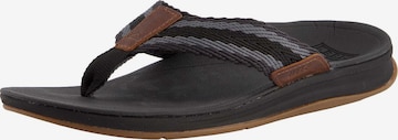 REEF T-Bar Sandals 'Ortho Coast Woven' in Black: front