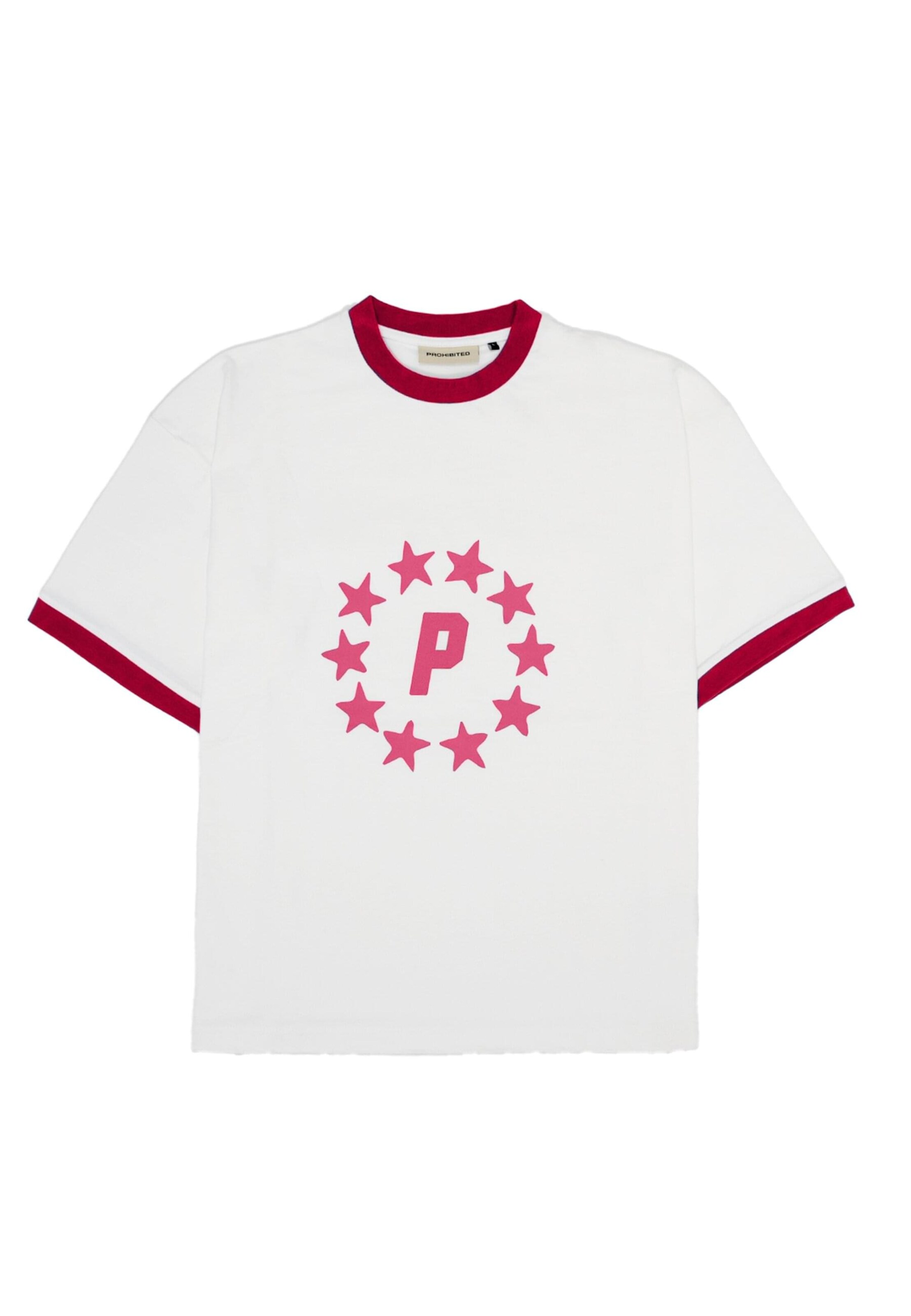 Prohibited Shirt 'Stars Contrast' in Wit: voorkant