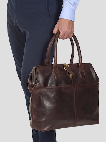 Howard London - Bolsa para portátil 'Laptop Bag Ken Dark Brown' en marrón: frente