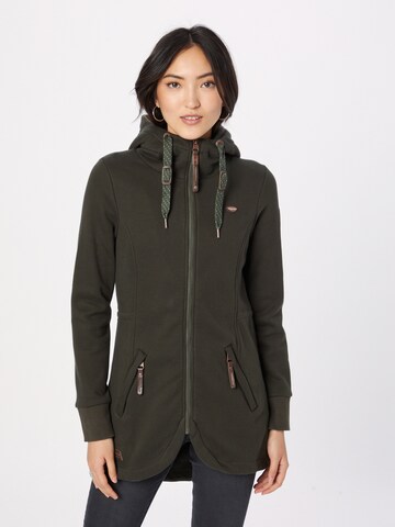 Ragwear Zip-Up Hoodie 'BRYSTOL' in Green: front