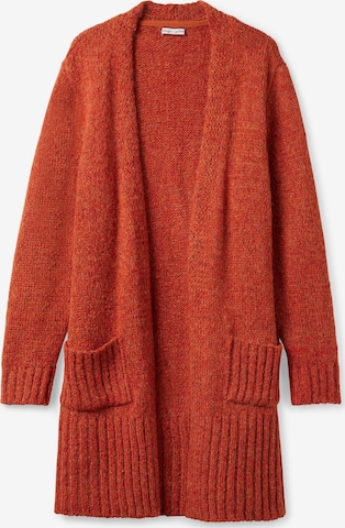 SHEEGO Knit Cardigan in Orange: front