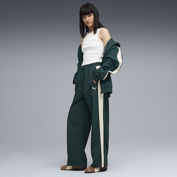 PUMA Wide leg Sportbroek 'T7' in Groen