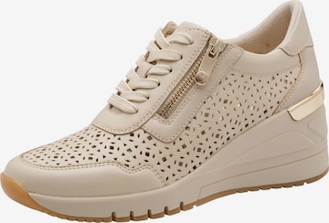 Baskets basses MARCO TOZZI en beige : devant