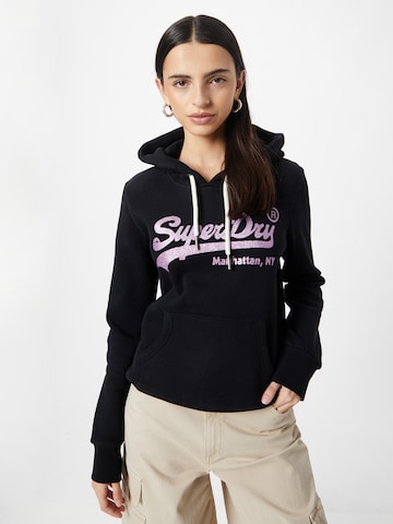 Sweat-shirt Superdry en noir : devant