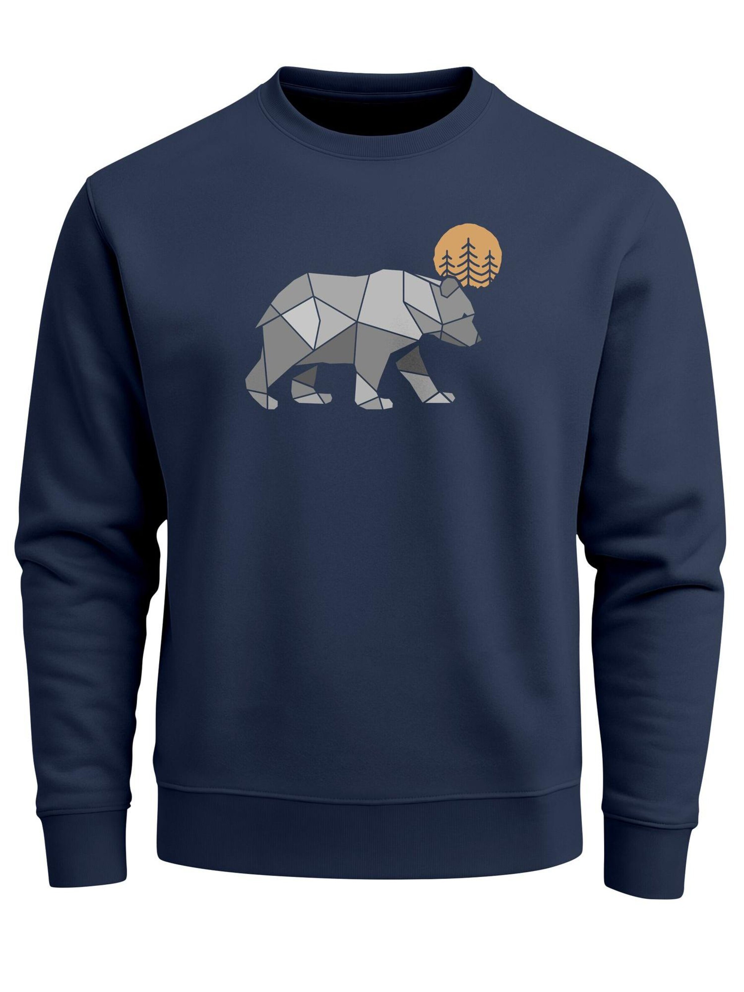 Neverless Sweatshirt 'Polygon Bär'‌‌‌‌‌‌ in Blau: Vorderseite
