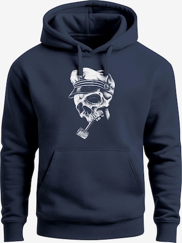 Neverless Sweatshirt 'Skull Captain' in Blau: Vorderseite