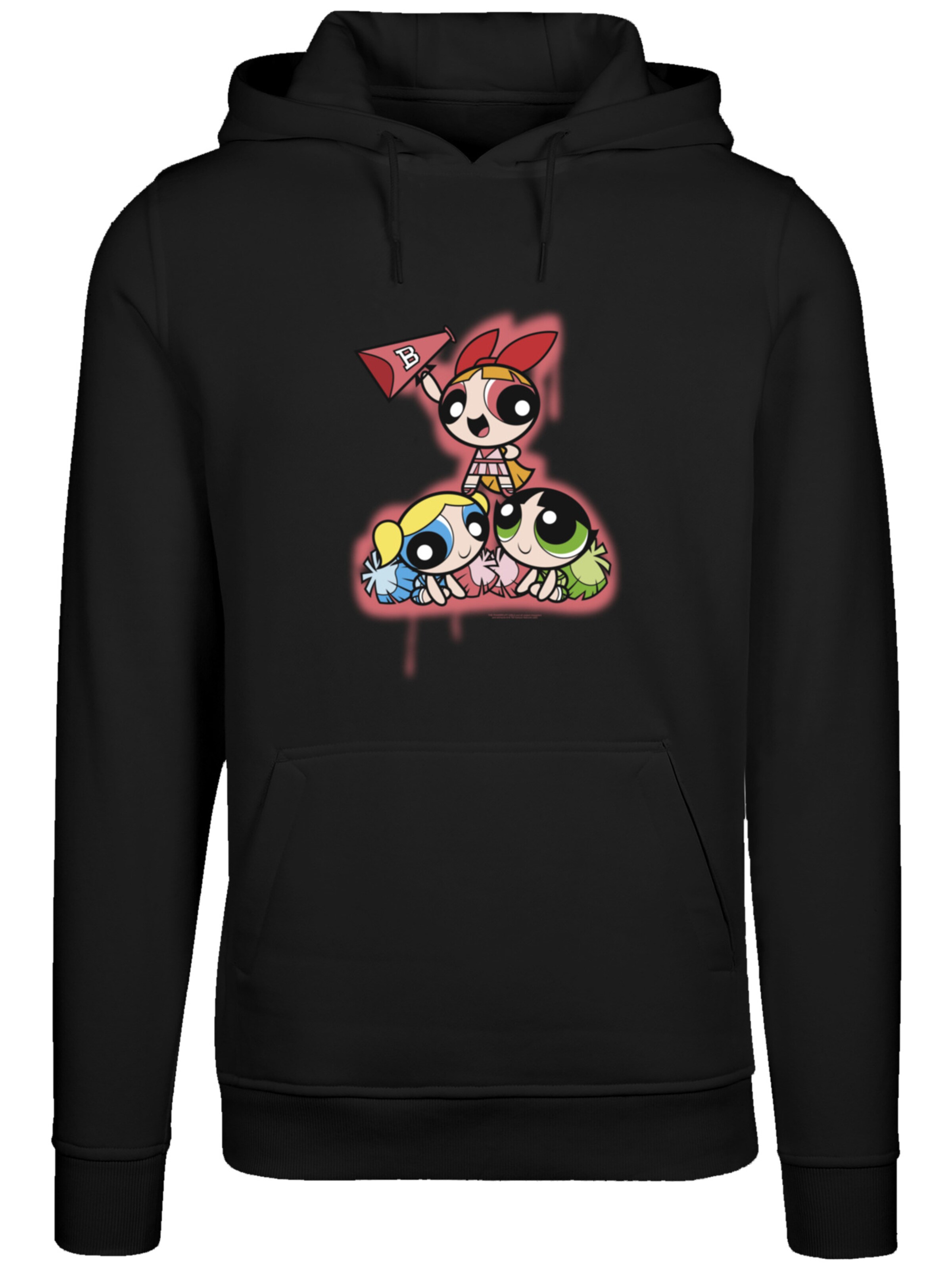 Sweat-shirt 'Powerpuff Girls Cheerleaders' F4NT4STIC en noir : devant
