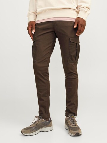 JACK & JONES Slim fit Cargo Pants 'JJIMarco JJJoe' in Brown: front
