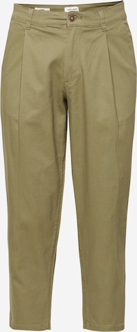 JACK & JONES Regular Pleat-Front Pants 'BILL RICO' in Green: front