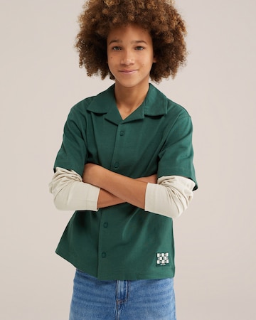 Coupe regular Chemise WE Fashion en vert : devant