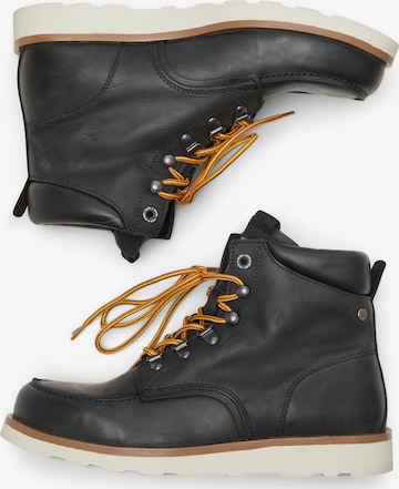 JACK & JONES Veterboots 'MILES' in Zwart