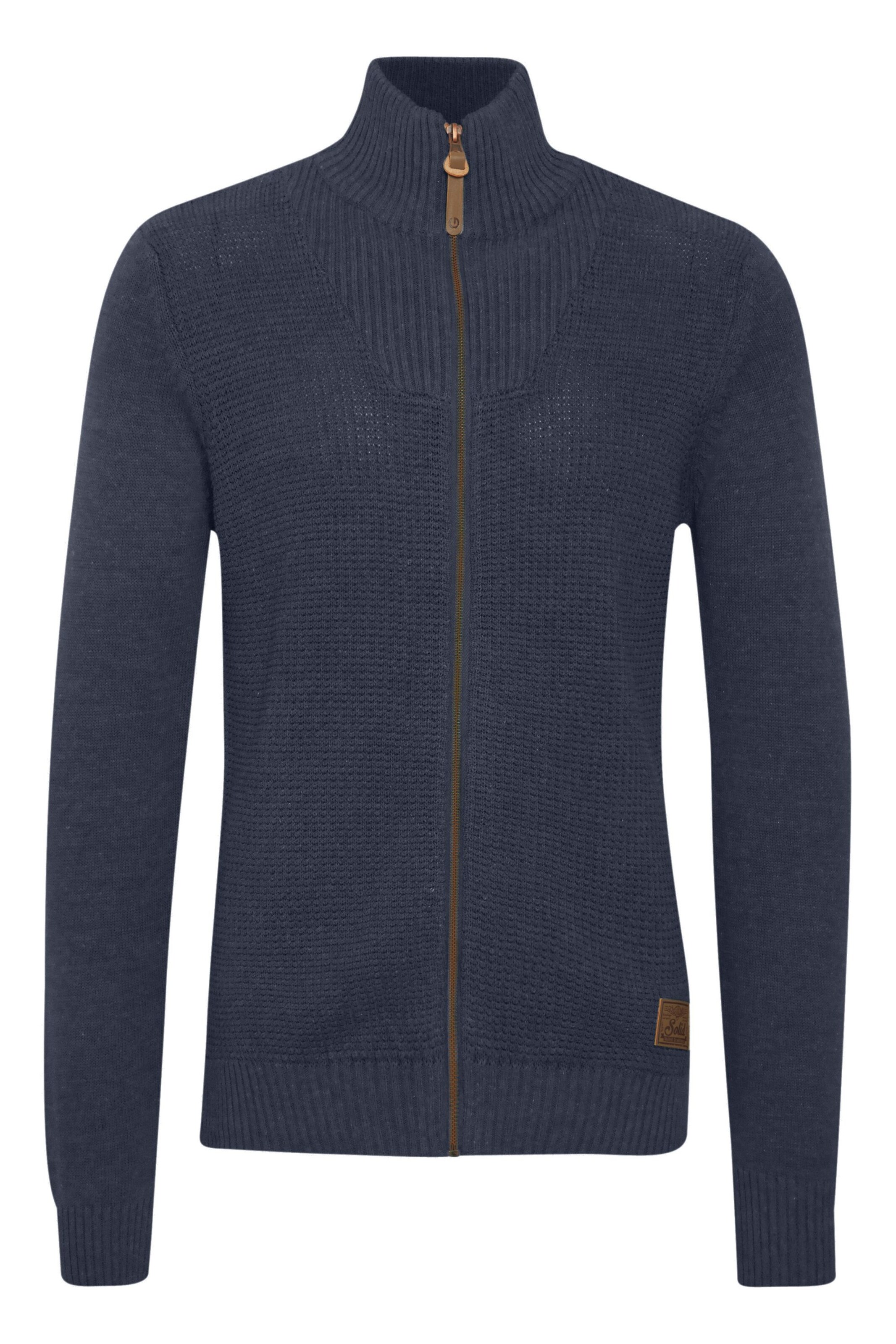 Vestes en maille 'Tristan' !Solid en bleu : devant