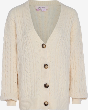 aleva Knit Cardigan in White: front