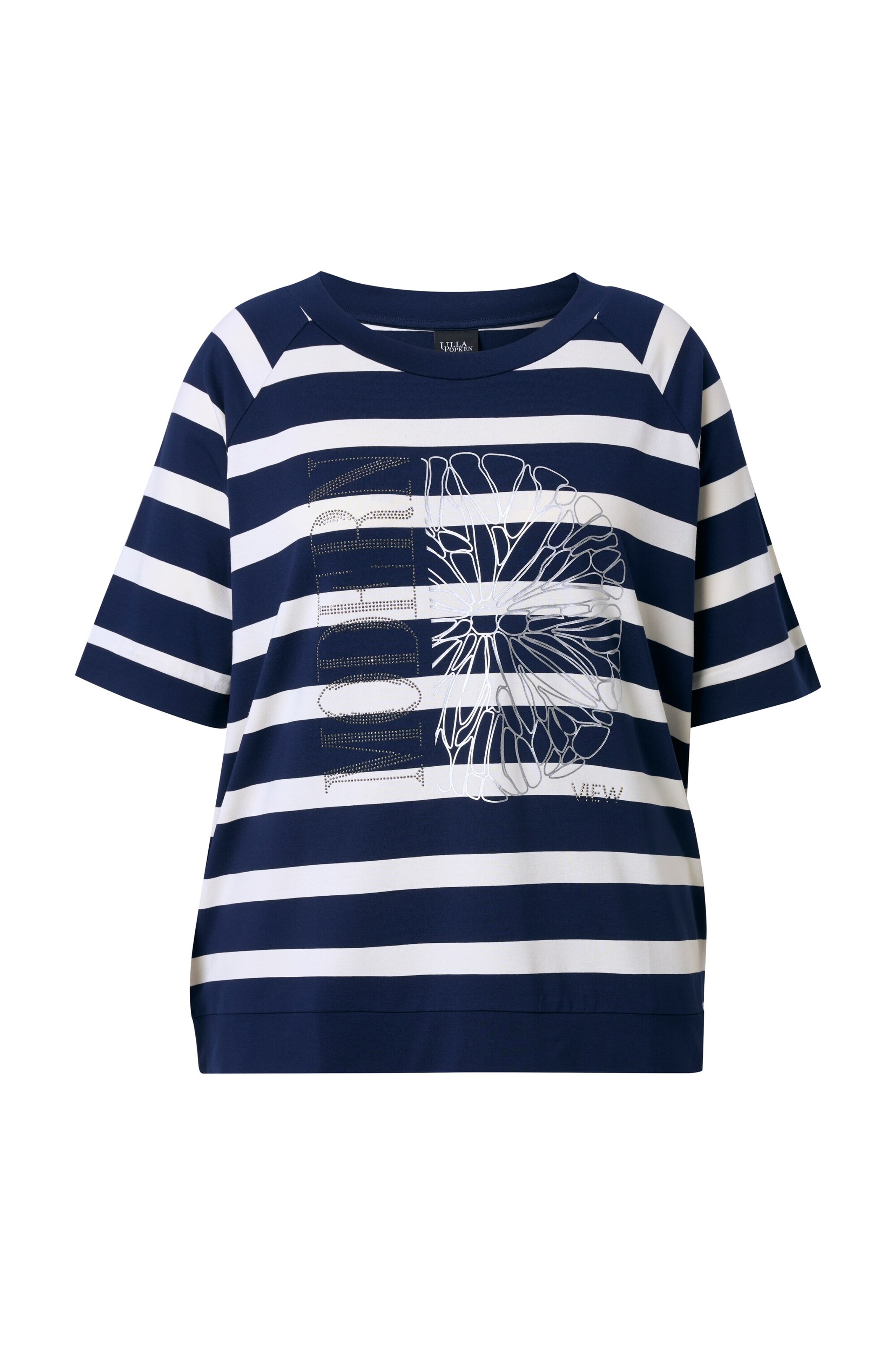 Ulla Popken Shirt in Marine blue / White, Item view