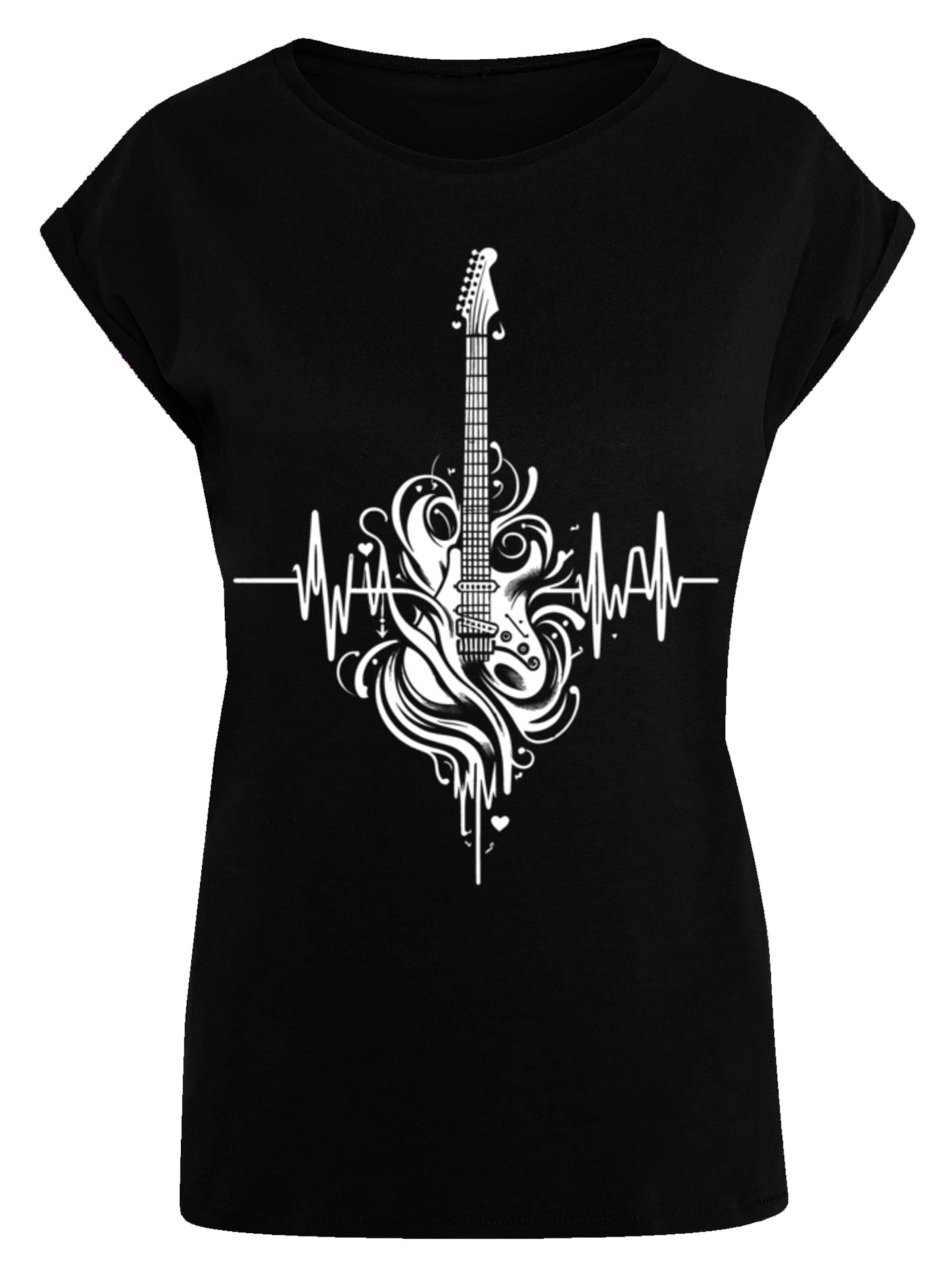 T-shirt 'Gitarre Heartbeat' F4NT4STIC en noir : devant