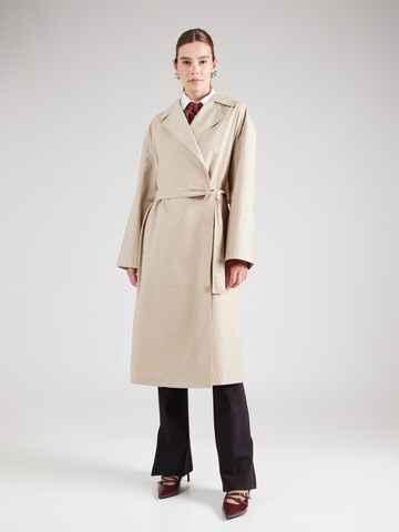 Calvin Klein - Abrigo de entretiempo en beige: frente
