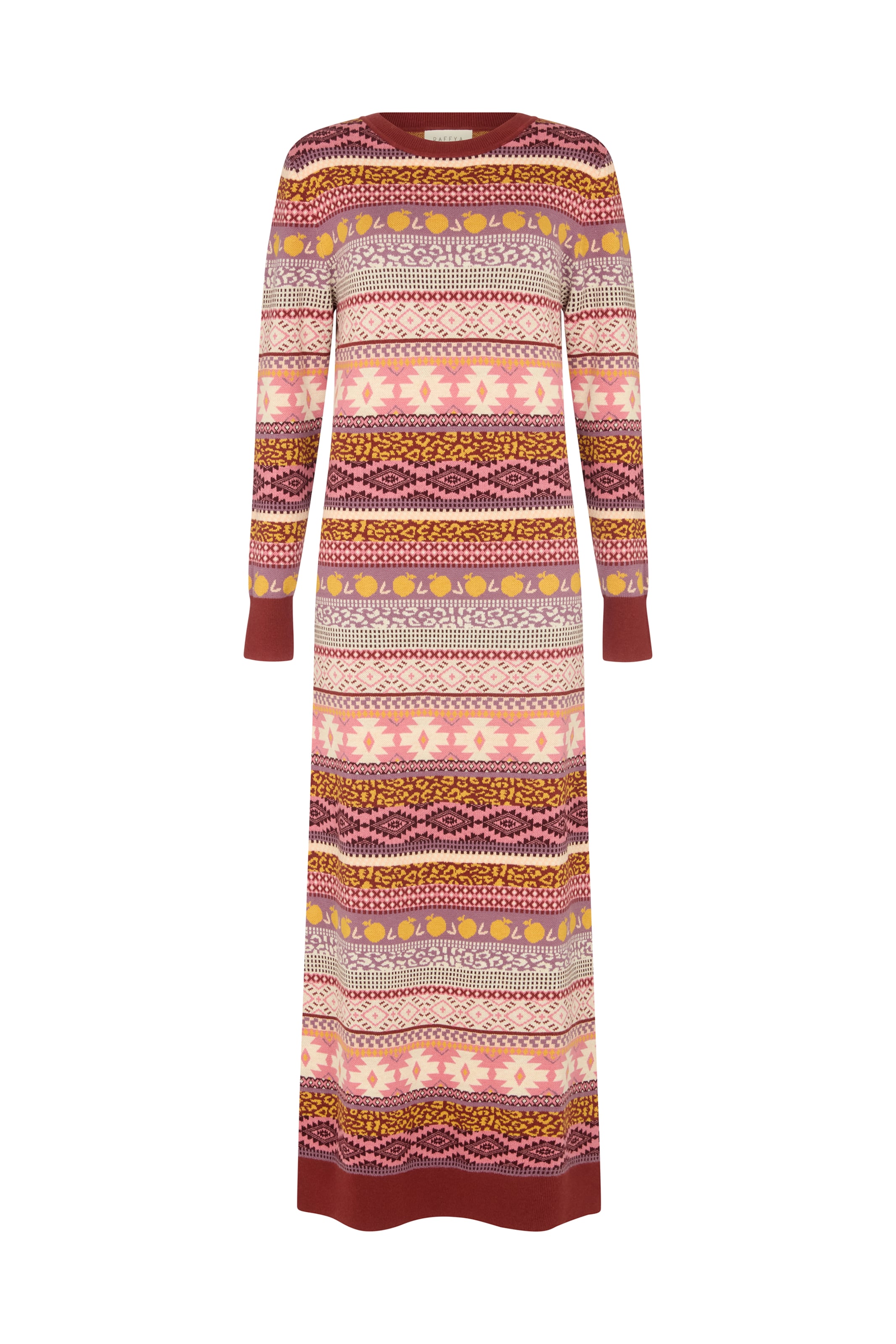 RAFFYA Strickkleid 'Elvis' in Rot: Vorderseite