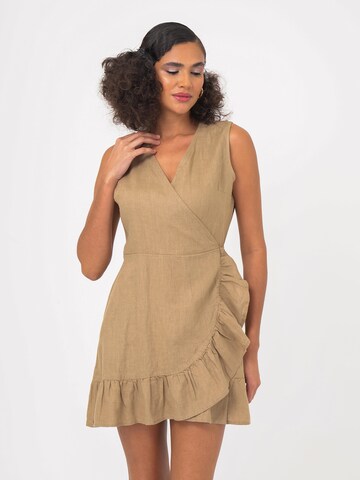 FRESHLIONS Zomerjurk 'Mailinda' in Bruin: voorkant