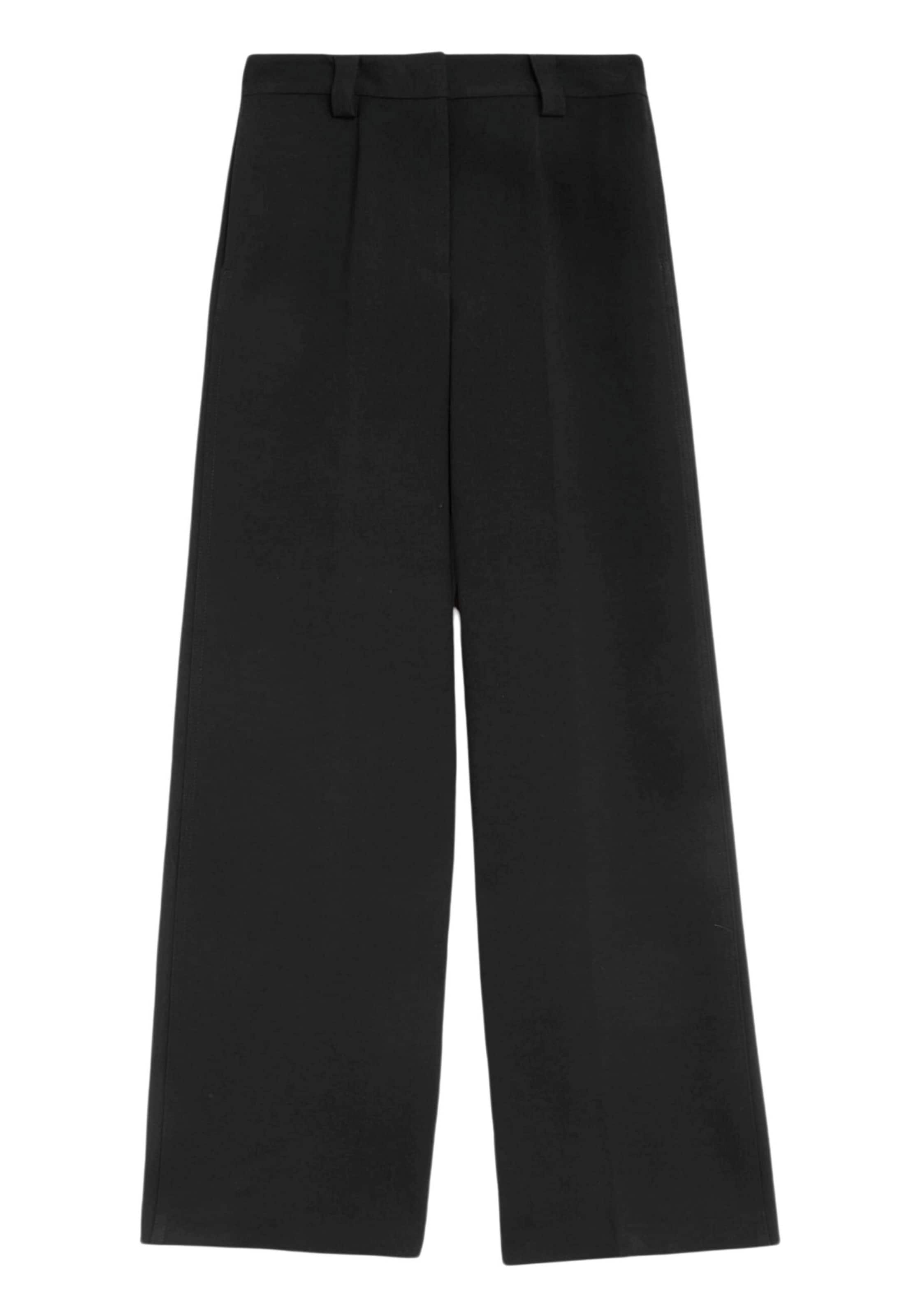 Marks & Spencer Wide leg Pantalon in Zwart: voorkant