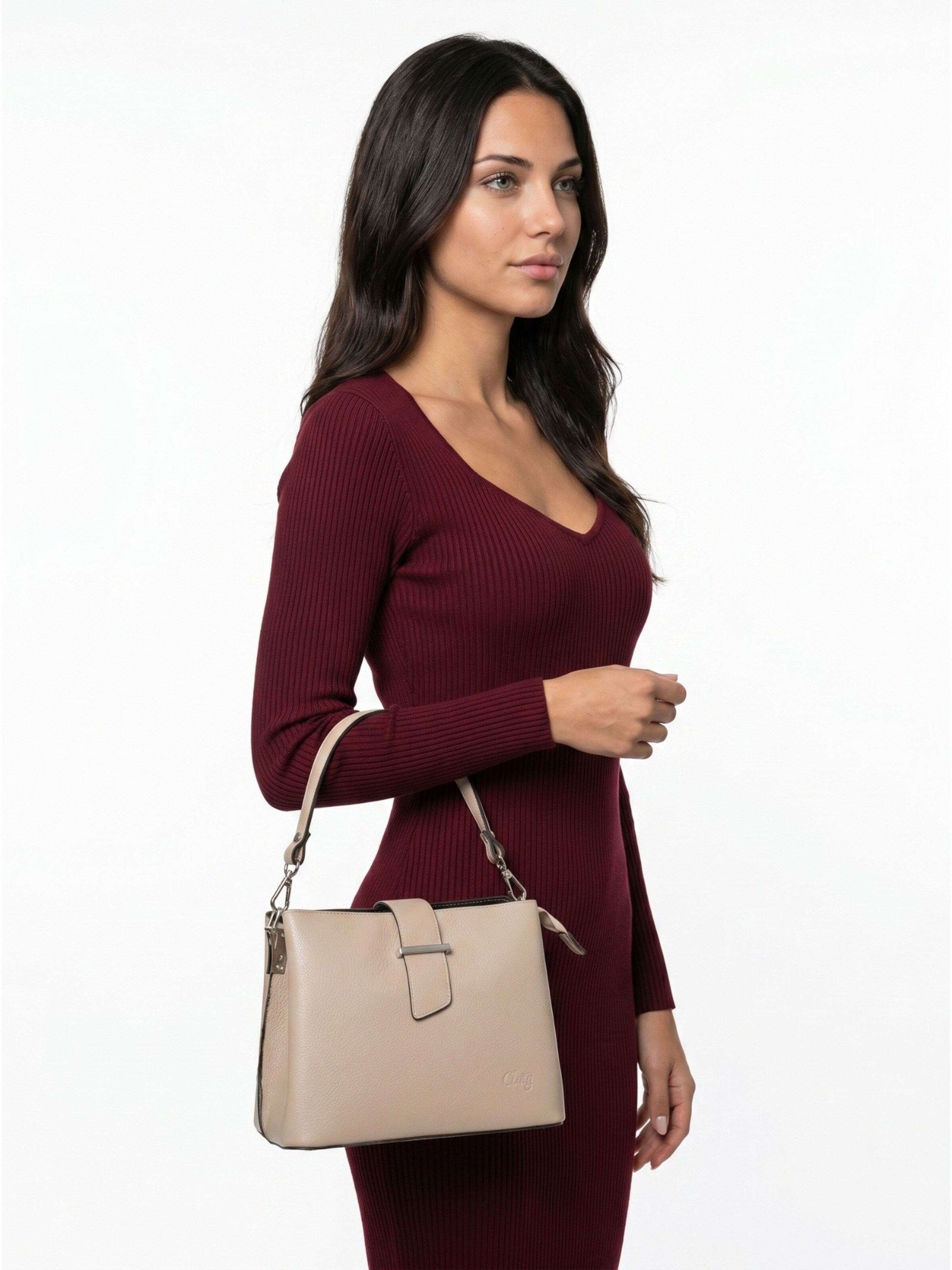 Cluty Handbag in Beige