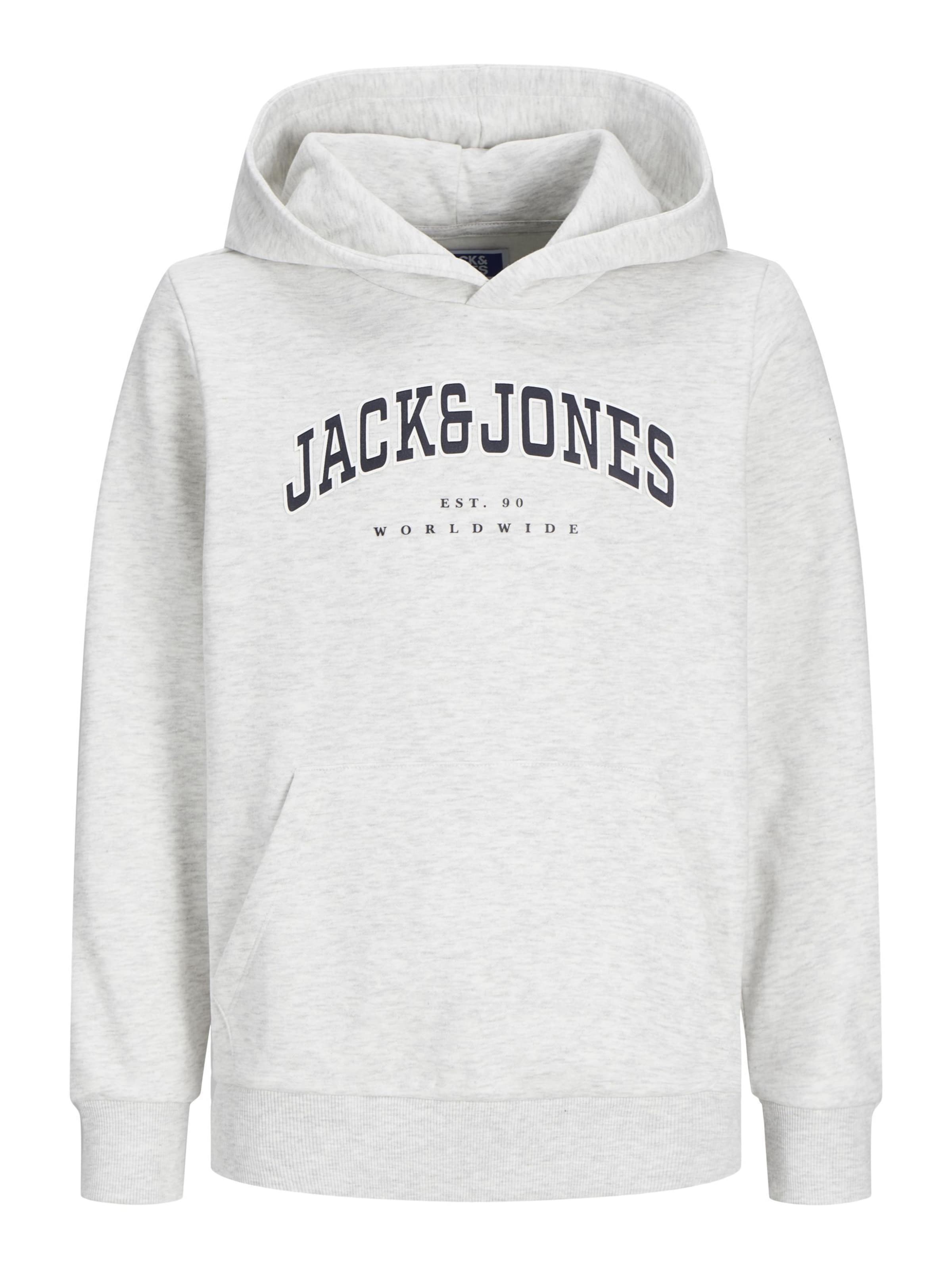 Jack & Jones Junior Μπλούζα φούτερ 'JJECaleb' σε γκρι: μπροστά