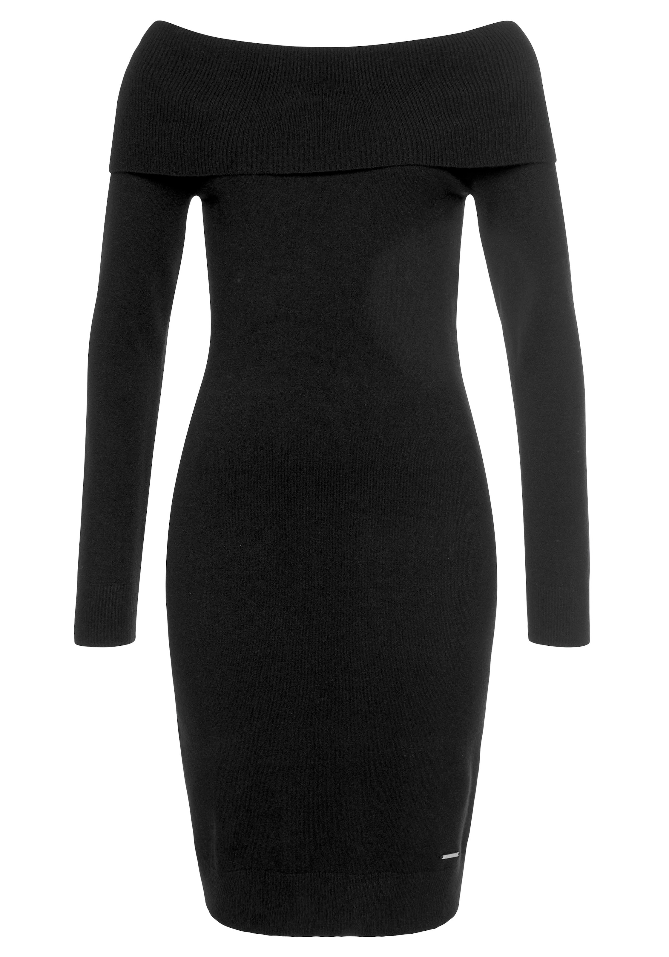 LAURA SCOTT Strickkleid 'Carmen' in Schwarz: Vorderseite