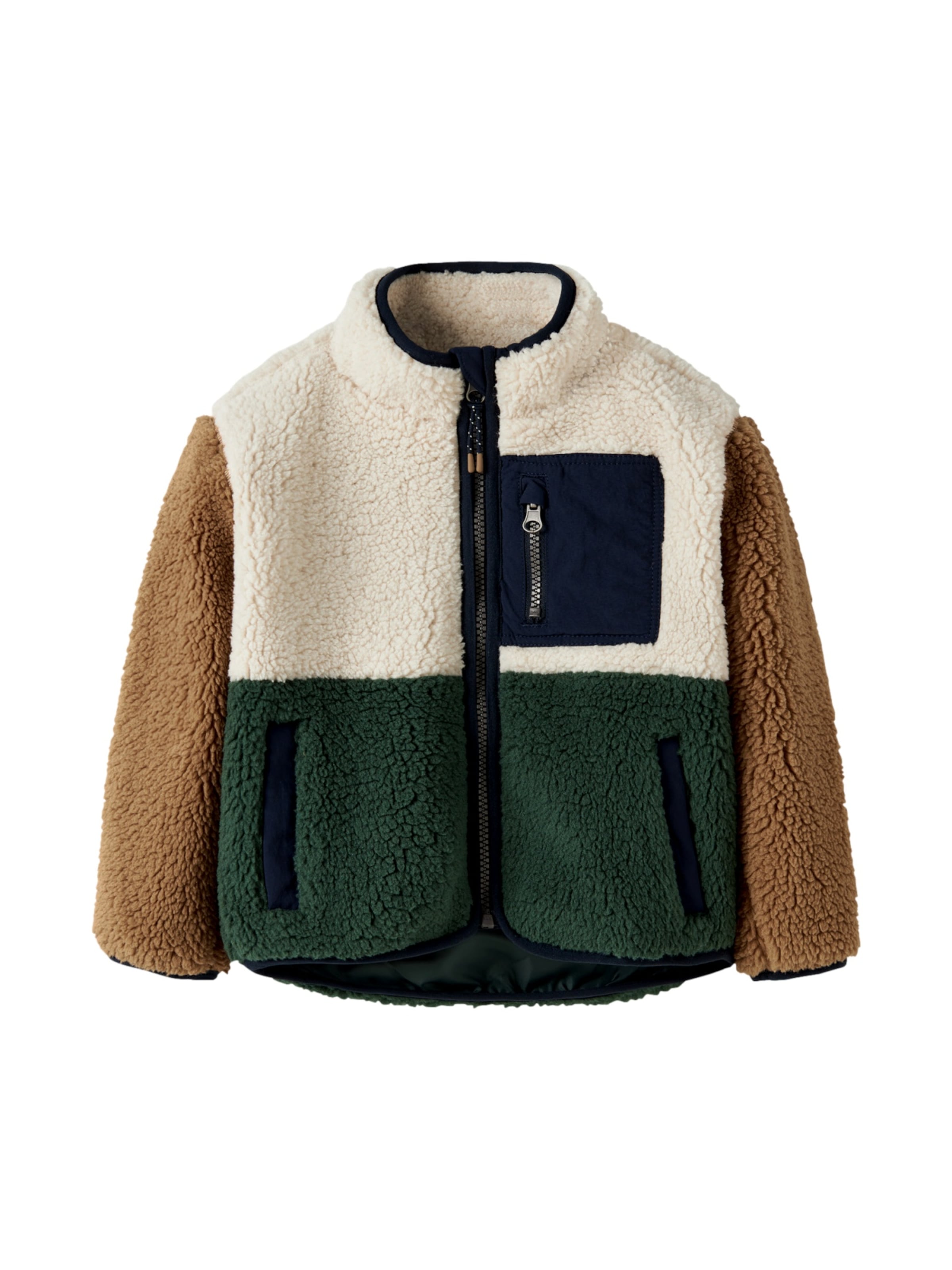 NAME IT Fleece jas 'NMMMACEY' in Groen: voorkant