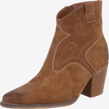 Ital-Design Cowboy Boots in Beige: front