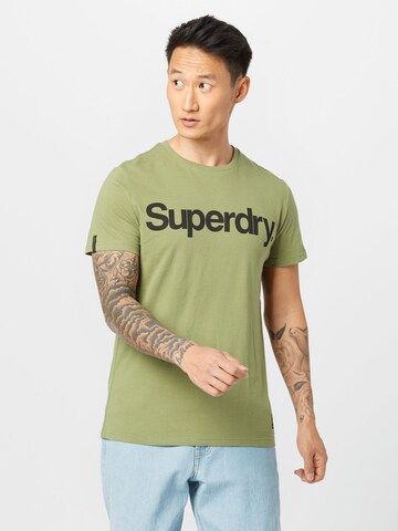 Superdry T-Shirt 'Military' in Grün: predná strana