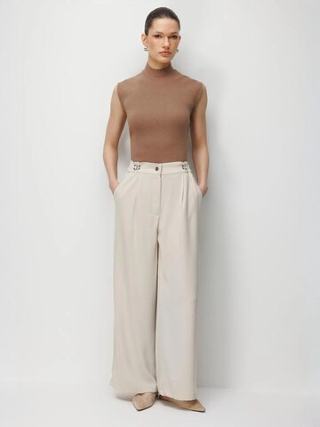Wide Leg Pantalon à pince MixRay en beige