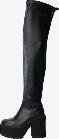 juoda BUFFALO Ilgaauliai batai virš kelių 'KILLAH': priekis