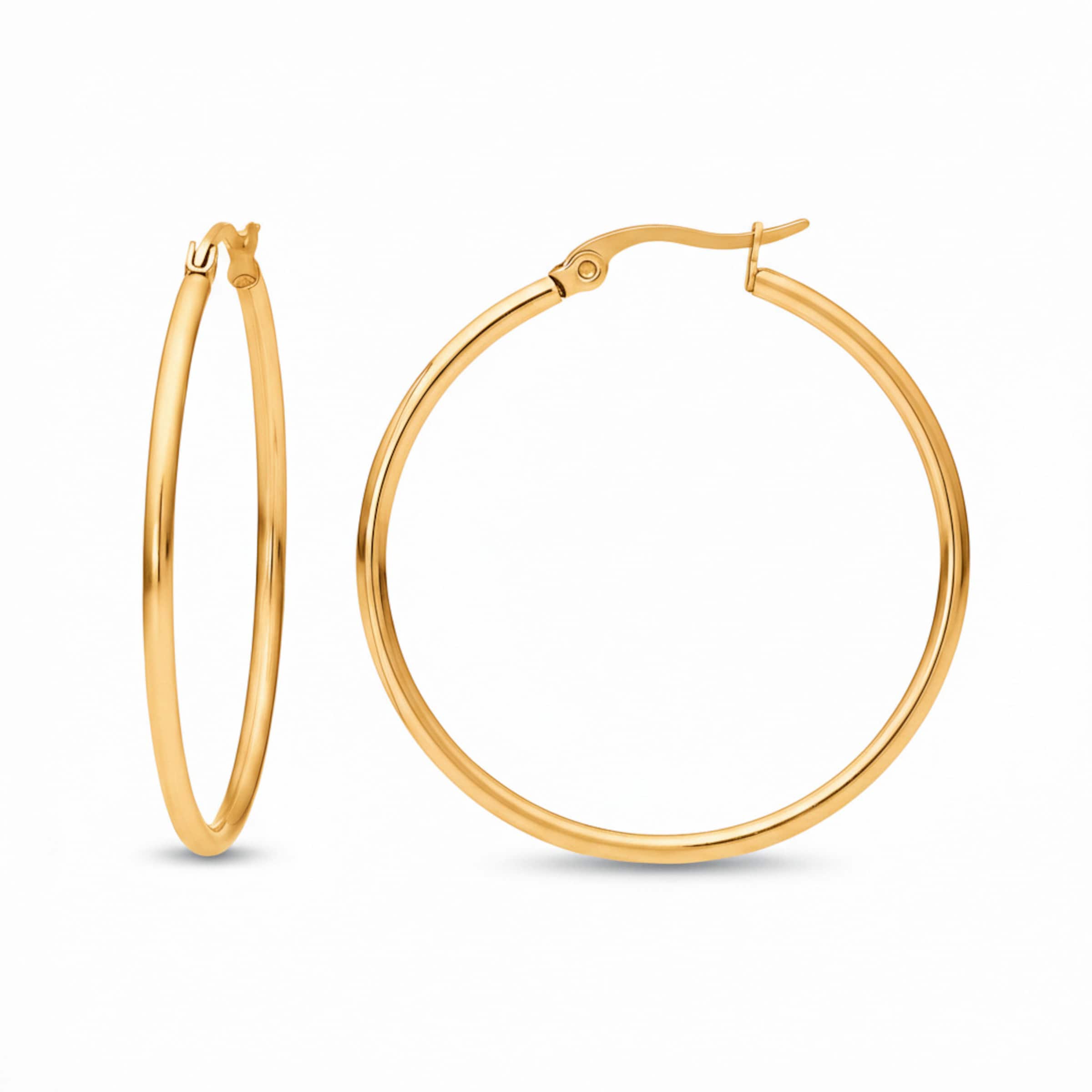 Boucles d'oreilles Heideman en or : devant