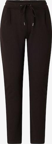 BASE LEVEL CURVY Regular Pleat-Front Pants in Black: front