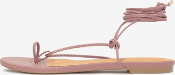 Kazar T-Bar Sandals in Purple: front