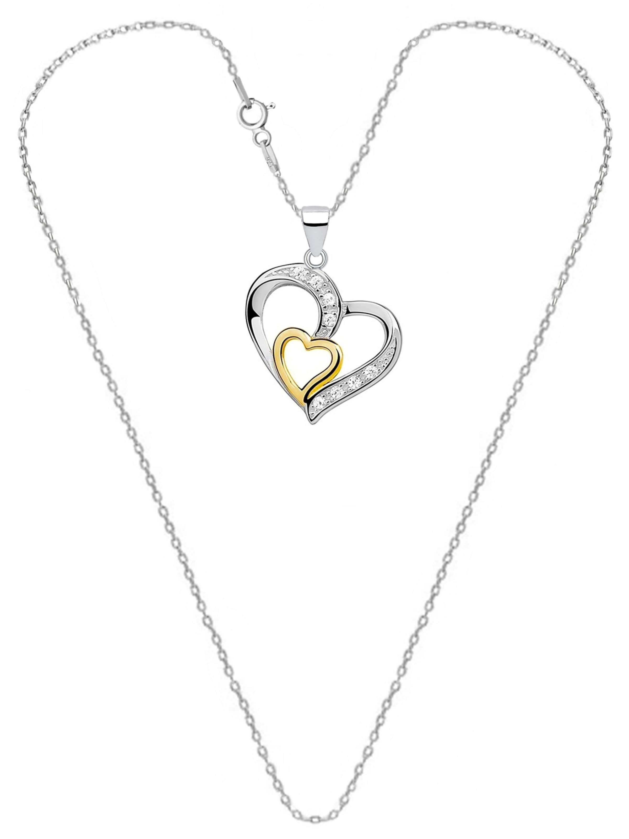 Goldene Hufeisen Kette 'Herzen'‌‌‌‌‌‌‌ in Gold: Vorderseite