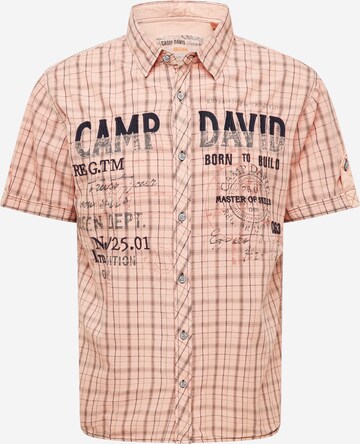 CAMP DAVID Regular fit Button Up Shirt in Orange: front