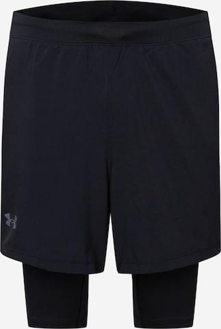 UNDER ARMOUR Workout Pants 'Launch 5' in Black: front