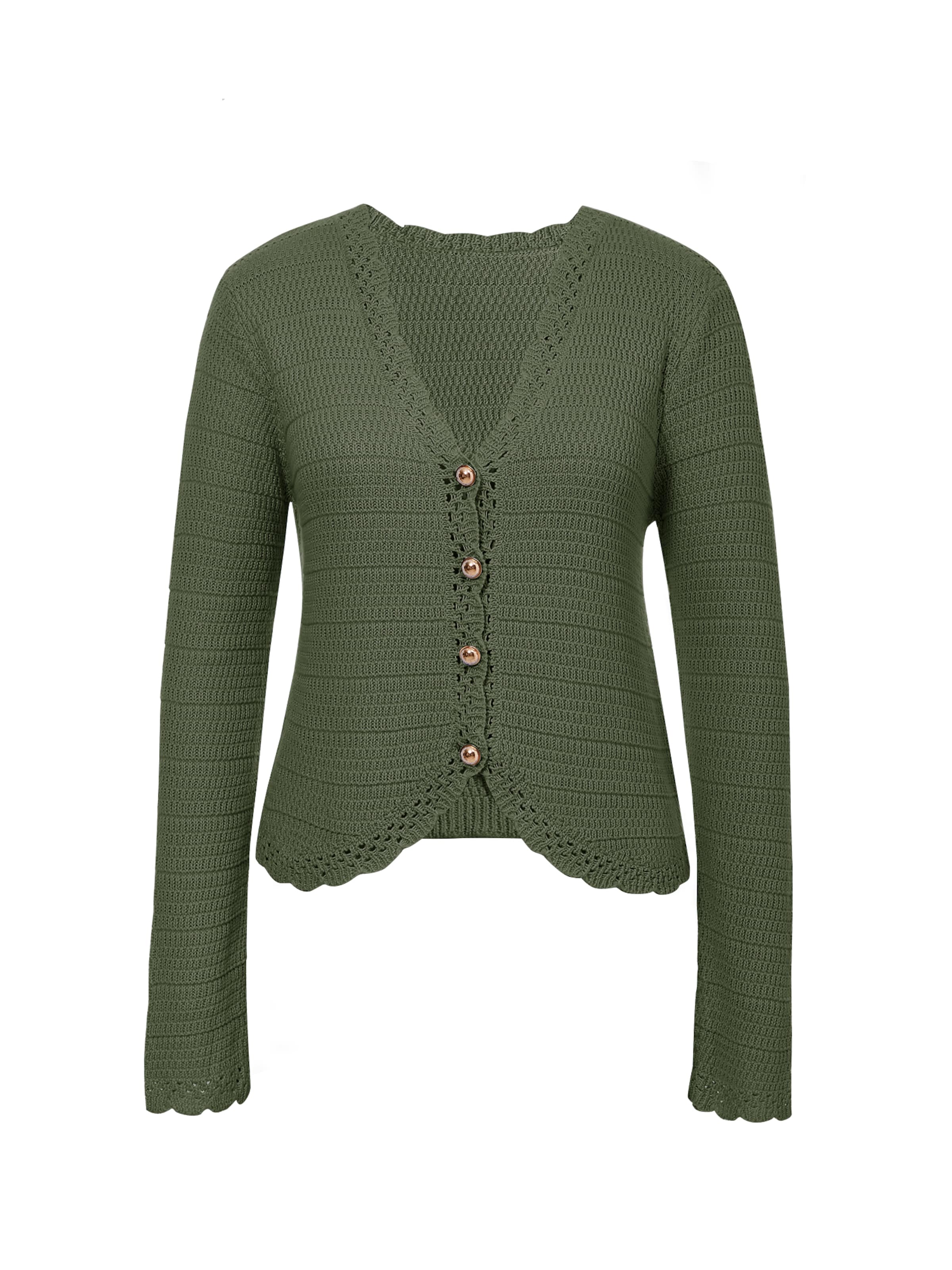 Geacă tricotată de la Imily Bela pe verde: față